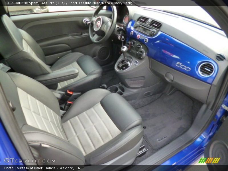 Azzurro (Blue) / Sport Tessuto Nero/Nero (Black/Black) 2012 Fiat 500 Sport