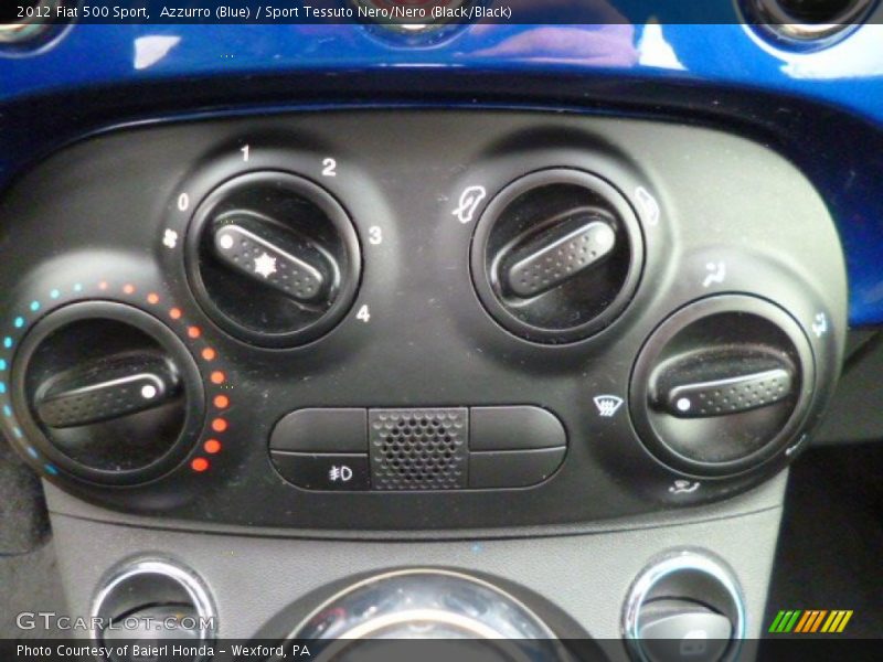 Azzurro (Blue) / Sport Tessuto Nero/Nero (Black/Black) 2012 Fiat 500 Sport