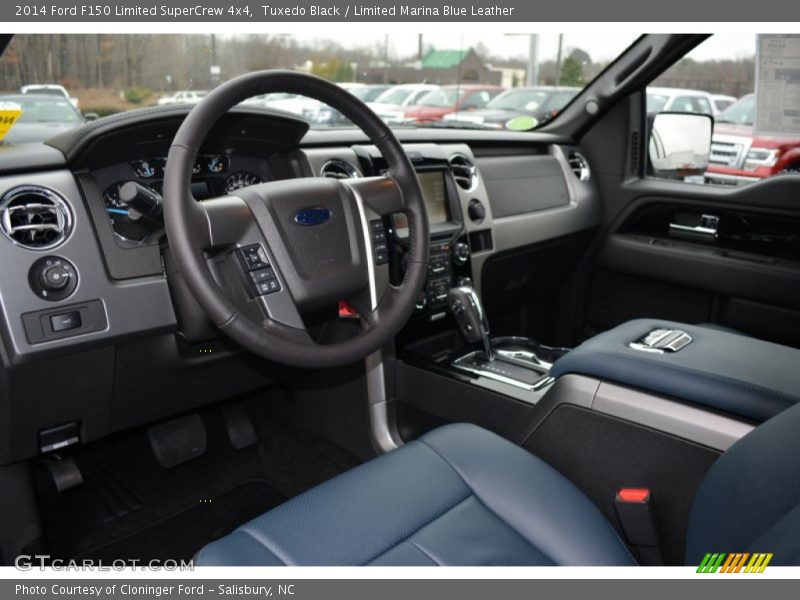 Tuxedo Black / Limited Marina Blue Leather 2014 Ford F150 Limited SuperCrew 4x4