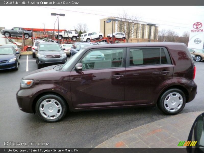 Sizzling Crimson Mica / Dark Gray 2010 Scion xB