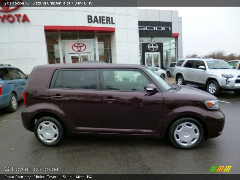 Sizzling Crimson Mica / Dark Gray 2010 Scion xB