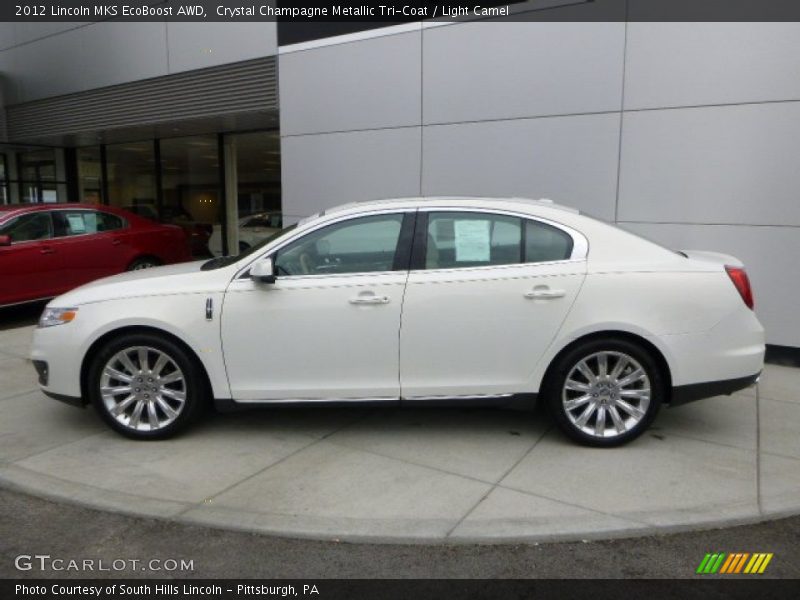 Crystal Champagne Metallic Tri-Coat / Light Camel 2012 Lincoln MKS EcoBoost AWD