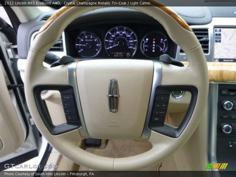 Crystal Champagne Metallic Tri-Coat / Light Camel 2012 Lincoln MKS EcoBoost AWD