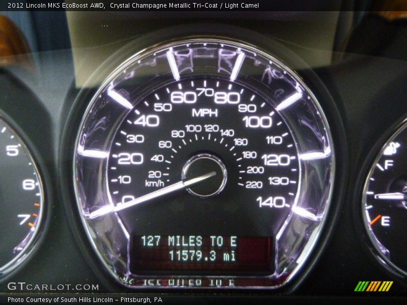 Crystal Champagne Metallic Tri-Coat / Light Camel 2012 Lincoln MKS EcoBoost AWD
