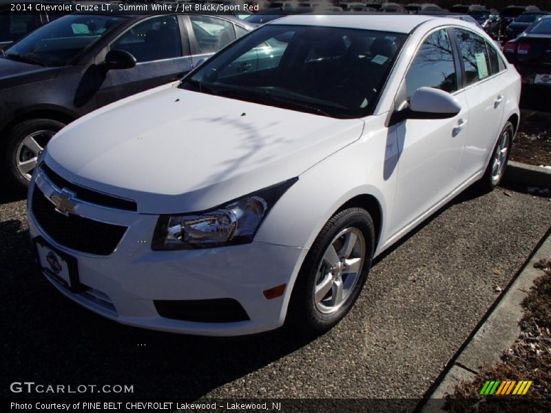 Summit White / Jet Black/Sport Red 2014 Chevrolet Cruze LT