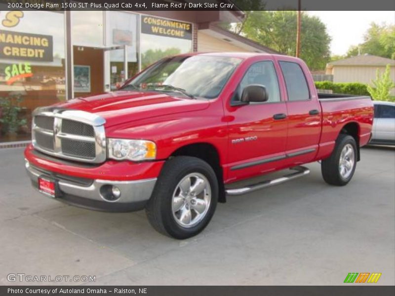 Flame Red / Dark Slate Gray 2002 Dodge Ram 1500 SLT Plus Quad Cab 4x4