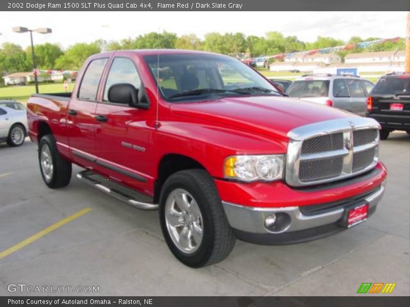 Flame Red / Dark Slate Gray 2002 Dodge Ram 1500 SLT Plus Quad Cab 4x4