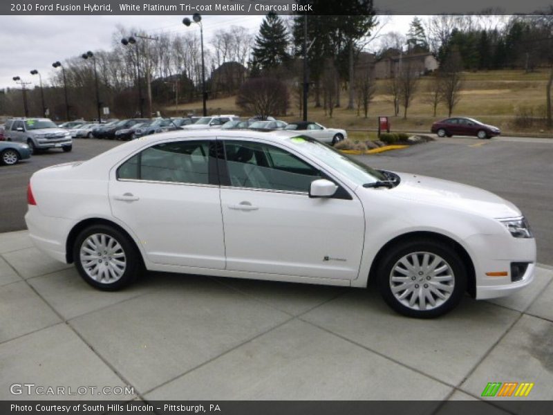 White Platinum Tri-coat Metallic / Charcoal Black 2010 Ford Fusion Hybrid