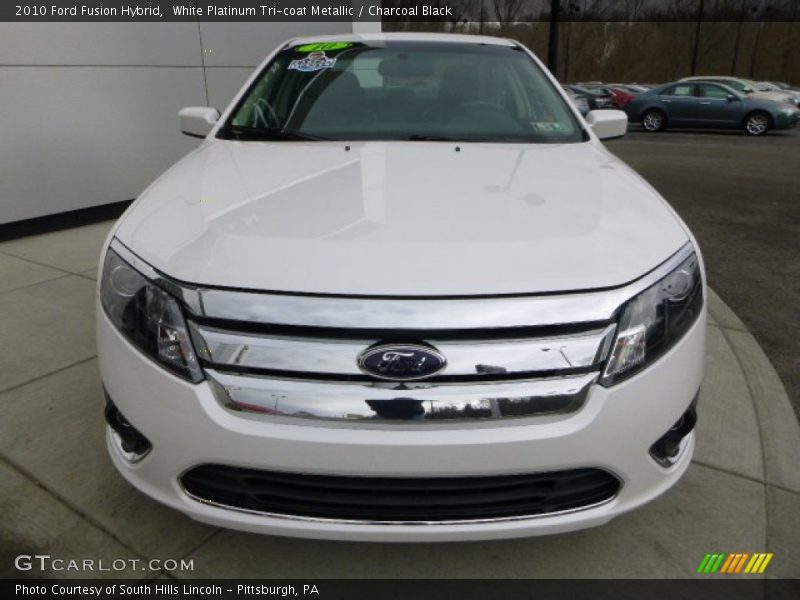 White Platinum Tri-coat Metallic / Charcoal Black 2010 Ford Fusion Hybrid