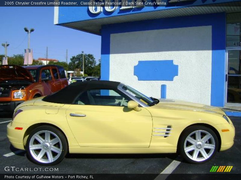 Classic Yellow Pearlcoat / Dark Slate Grey/Vanilla 2005 Chrysler Crossfire Limited Roadster