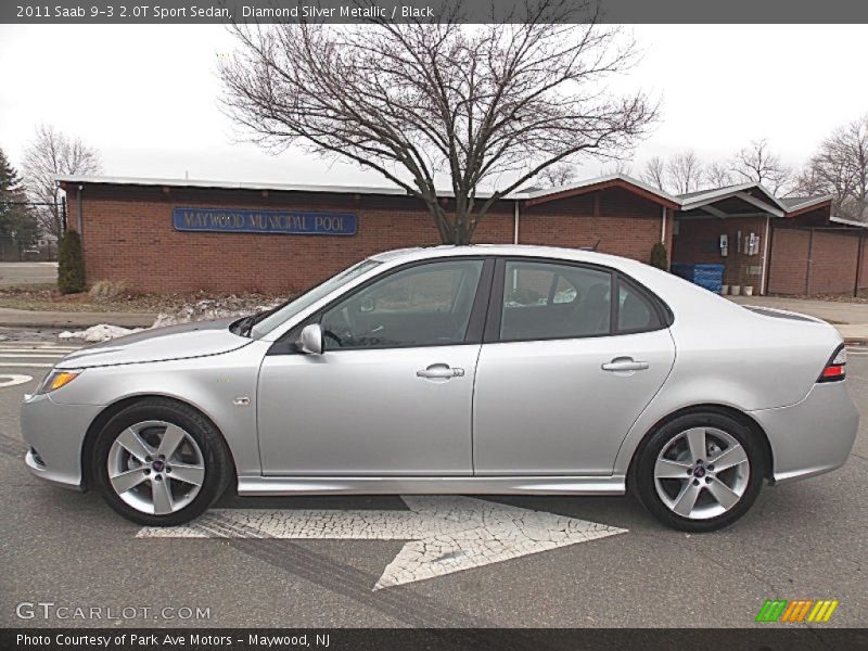 Diamond Silver Metallic / Black 2011 Saab 9-3 2.0T Sport Sedan