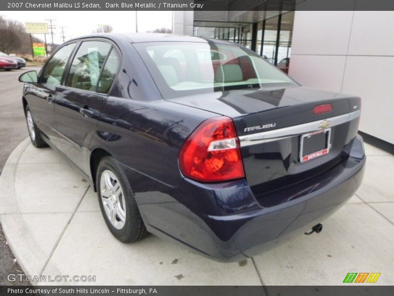 Dark Blue Metallic / Titanium Gray 2007 Chevrolet Malibu LS Sedan
