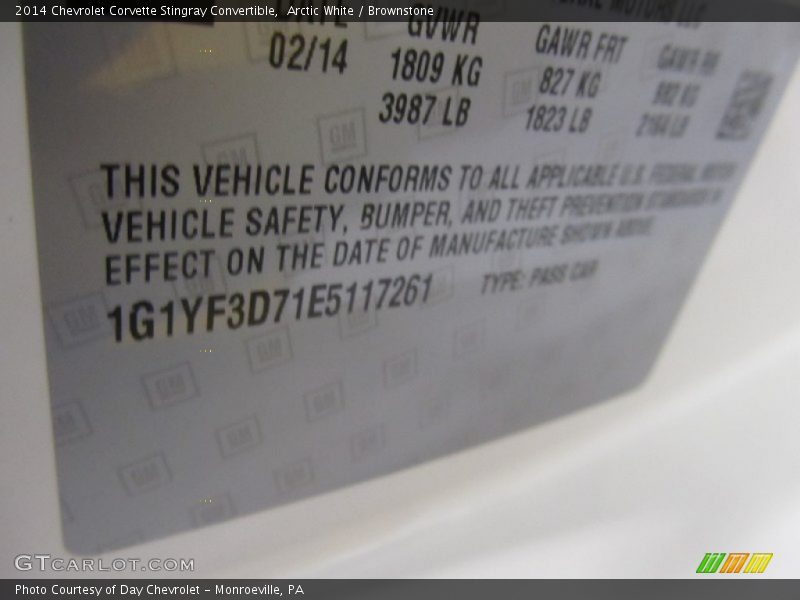 Arctic White / Brownstone 2014 Chevrolet Corvette Stingray Convertible