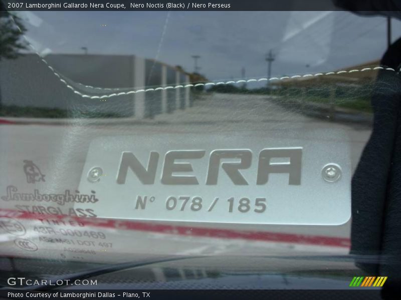 Info Tag of 2007 Gallardo Nera Coupe