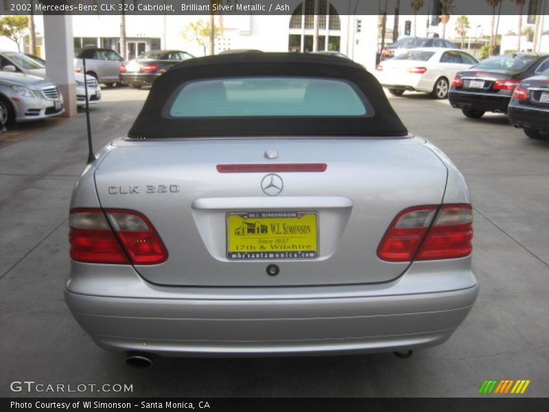 Brilliant Silver Metallic / Ash 2002 Mercedes-Benz CLK 320 Cabriolet