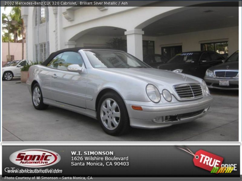 Brilliant Silver Metallic / Ash 2002 Mercedes-Benz CLK 320 Cabriolet