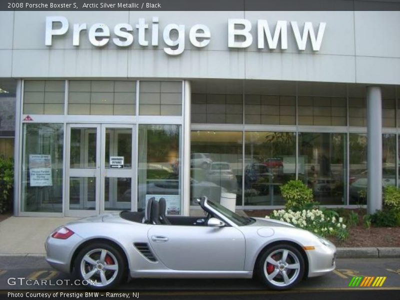 Arctic Silver Metallic / Black 2008 Porsche Boxster S