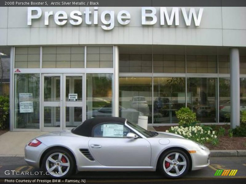 Arctic Silver Metallic / Black 2008 Porsche Boxster S