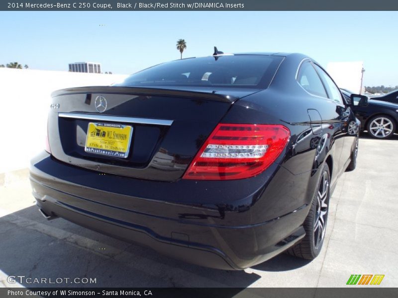 Black / Black/Red Stitch w/DINAMICA Inserts 2014 Mercedes-Benz C 250 Coupe