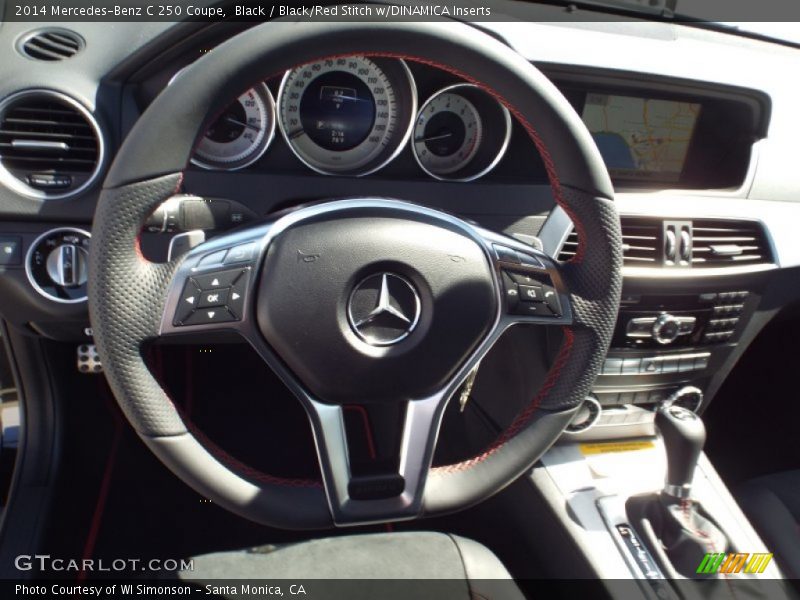 Black / Black/Red Stitch w/DINAMICA Inserts 2014 Mercedes-Benz C 250 Coupe