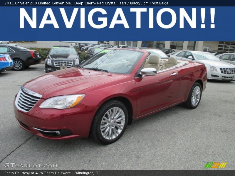 Deep Cherry Red Crystal Pearl / Black/Light Frost Beige 2011 Chrysler 200 Limited Convertible