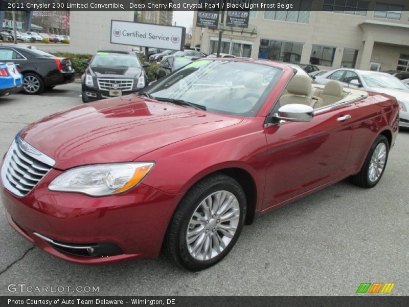 Deep Cherry Red Crystal Pearl / Black/Light Frost Beige 2011 Chrysler 200 Limited Convertible