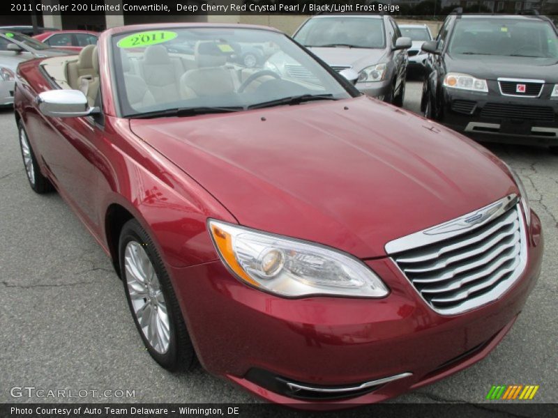Deep Cherry Red Crystal Pearl / Black/Light Frost Beige 2011 Chrysler 200 Limited Convertible