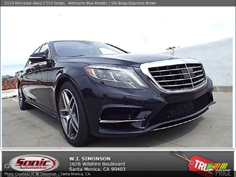 Anthracite Blue Metallic / Silk Beige/Espresso Brown 2014 Mercedes-Benz S 550 Sedan
