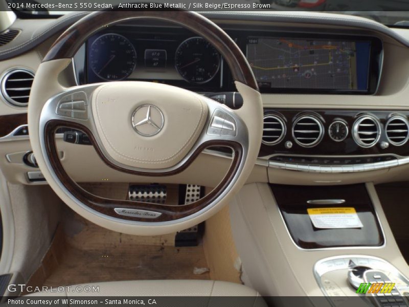 Anthracite Blue Metallic / Silk Beige/Espresso Brown 2014 Mercedes-Benz S 550 Sedan