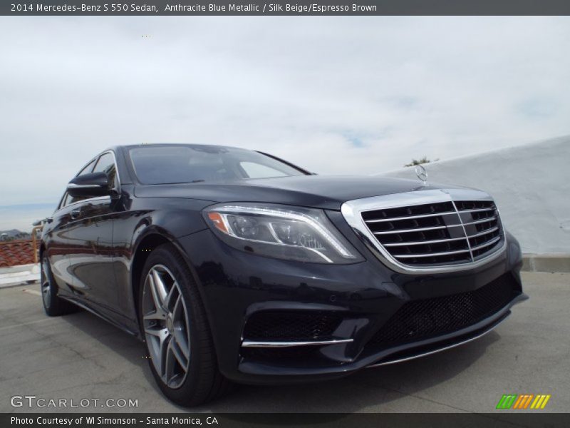 Anthracite Blue Metallic / Silk Beige/Espresso Brown 2014 Mercedes-Benz S 550 Sedan