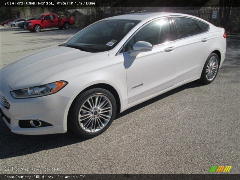 White Platinum / Dune 2014 Ford Fusion Hybrid SE