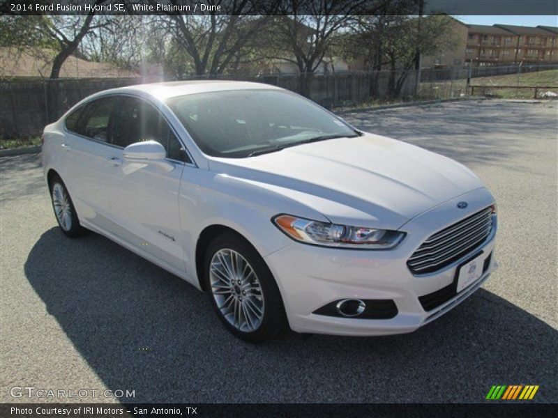 White Platinum / Dune 2014 Ford Fusion Hybrid SE