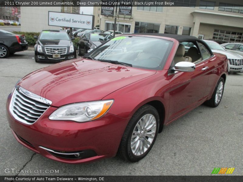 Deep Cherry Red Crystal Pearl / Black/Light Frost Beige 2011 Chrysler 200 Limited Convertible