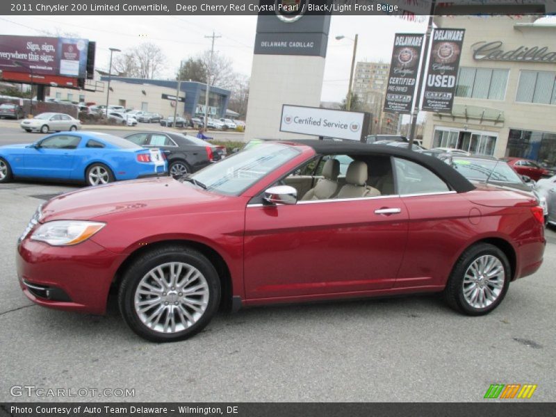 Deep Cherry Red Crystal Pearl / Black/Light Frost Beige 2011 Chrysler 200 Limited Convertible
