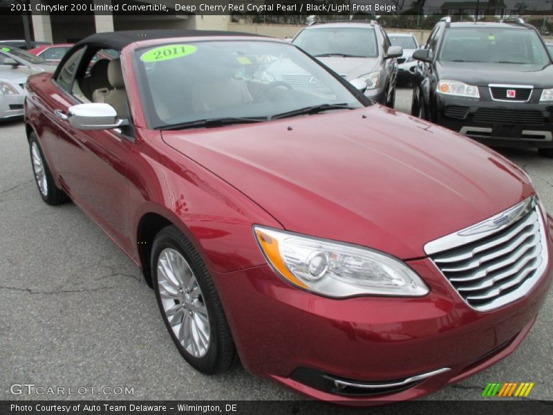 Deep Cherry Red Crystal Pearl / Black/Light Frost Beige 2011 Chrysler 200 Limited Convertible
