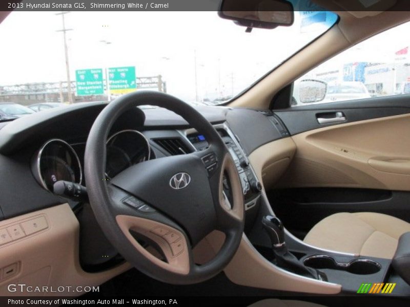 Shimmering White / Camel 2013 Hyundai Sonata GLS