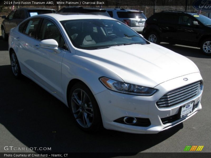 White Platinum / Charcoal Black 2014 Ford Fusion Titanium AWD