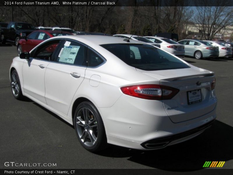 White Platinum / Charcoal Black 2014 Ford Fusion Titanium AWD