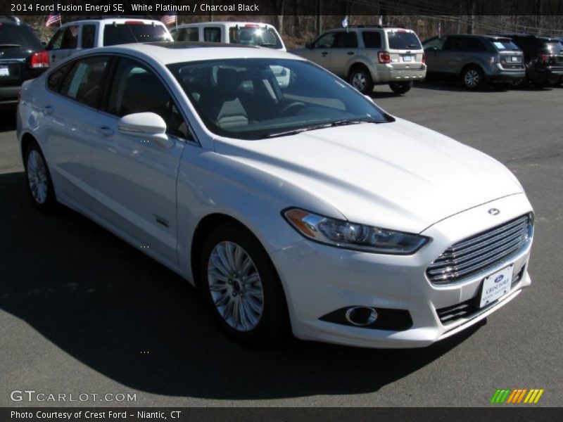 White Platinum / Charcoal Black 2014 Ford Fusion Energi SE
