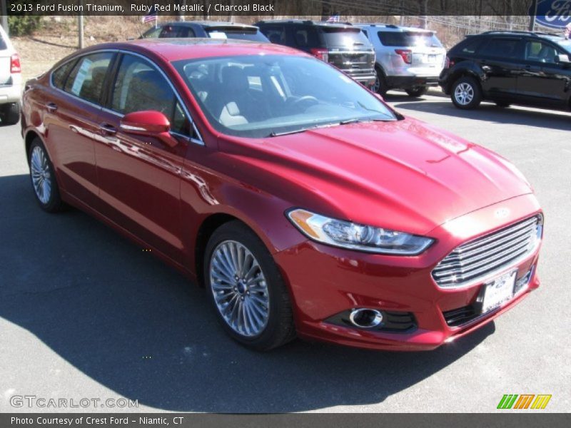Ruby Red Metallic / Charcoal Black 2013 Ford Fusion Titanium