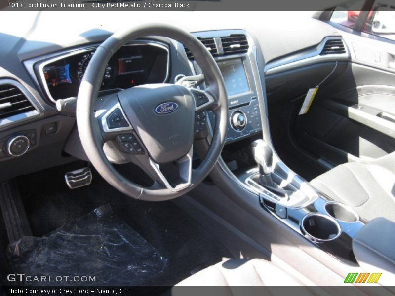 Ruby Red Metallic / Charcoal Black 2013 Ford Fusion Titanium
