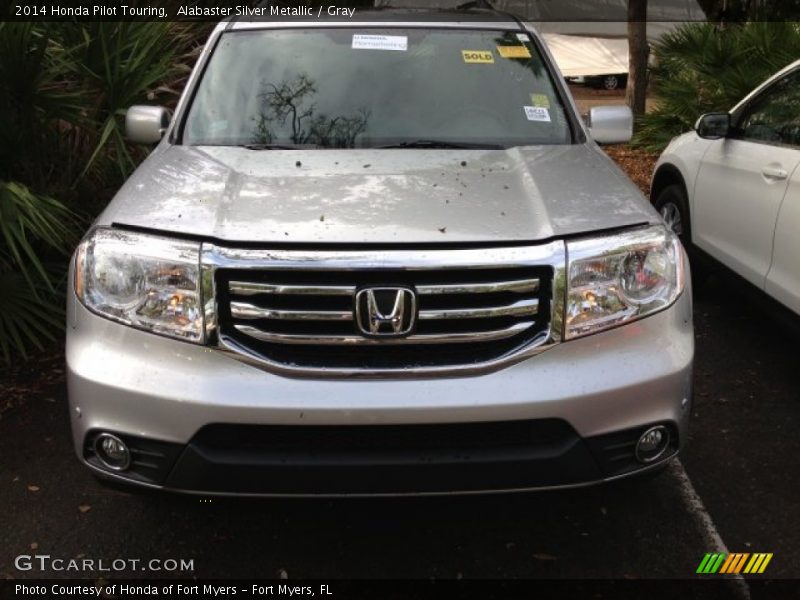 Alabaster Silver Metallic / Gray 2014 Honda Pilot Touring
