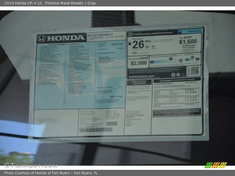 Polished Metal Metallic / Gray 2014 Honda CR-V LX