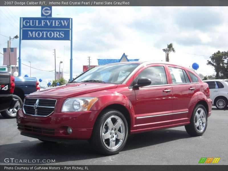 Inferno Red Crystal Pearl / Pastel Slate Gray/Red 2007 Dodge Caliber R/T