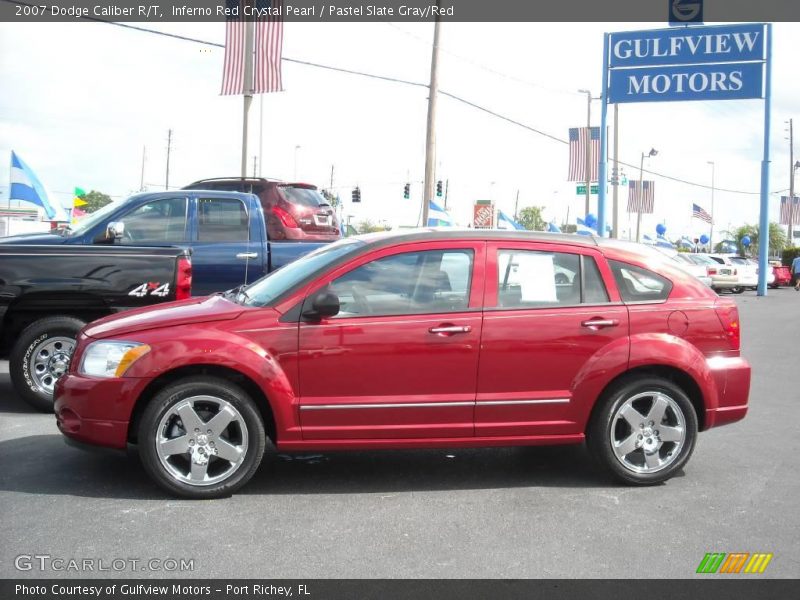 Inferno Red Crystal Pearl / Pastel Slate Gray/Red 2007 Dodge Caliber R/T