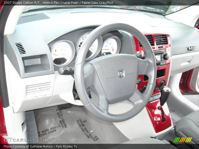 Inferno Red Crystal Pearl / Pastel Slate Gray/Red 2007 Dodge Caliber R/T