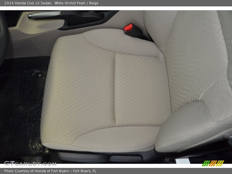 White Orchid Pearl / Beige 2014 Honda Civic LX Sedan