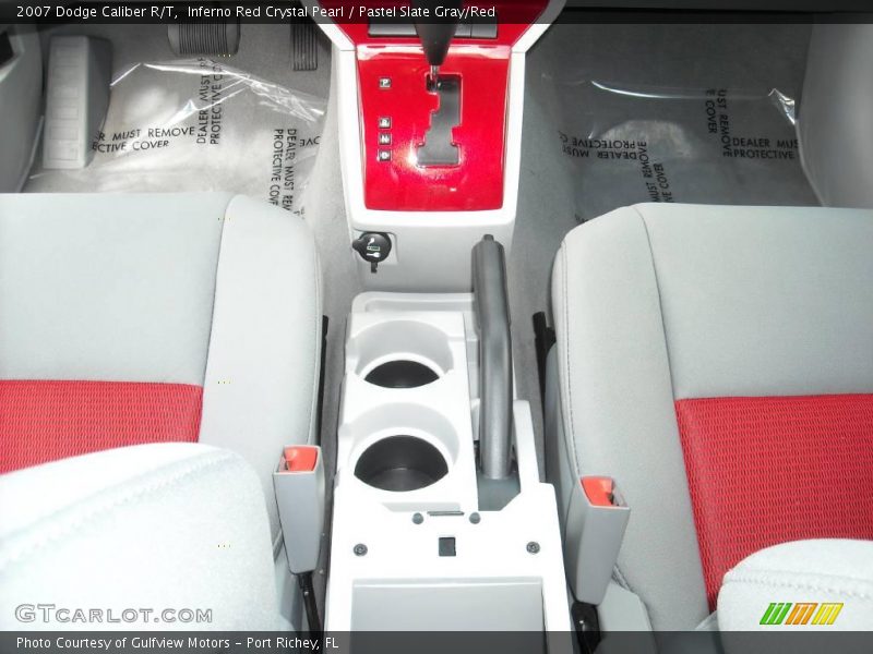 Inferno Red Crystal Pearl / Pastel Slate Gray/Red 2007 Dodge Caliber R/T