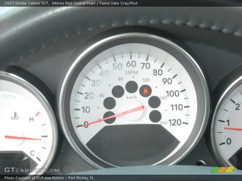 Inferno Red Crystal Pearl / Pastel Slate Gray/Red 2007 Dodge Caliber R/T