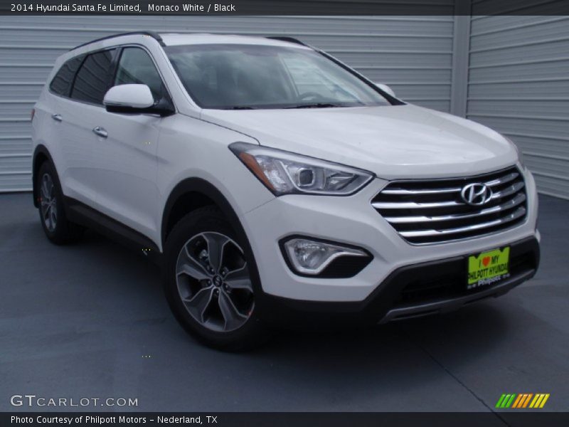 Monaco White / Black 2014 Hyundai Santa Fe Limited